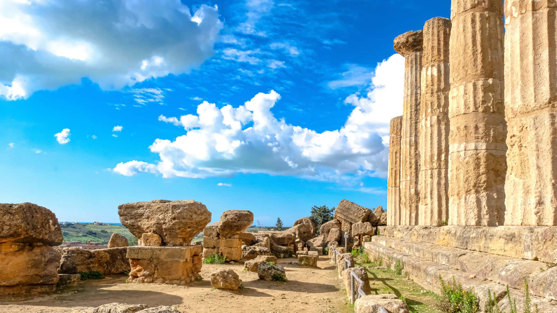 Excavations of the Greek theater of Agrigento